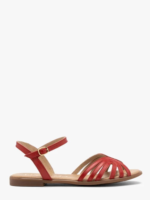 Czerwone sandały damskie płaskie