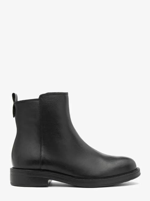 Czarne botki ze skóry licowej