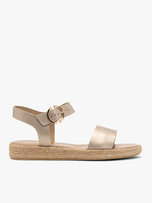 Platynowe sandały damskie płaskie