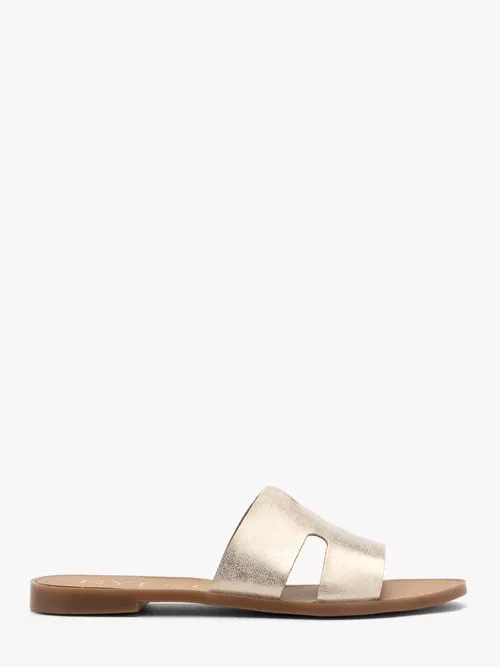 Platynowe klapki damskie z wycięciami