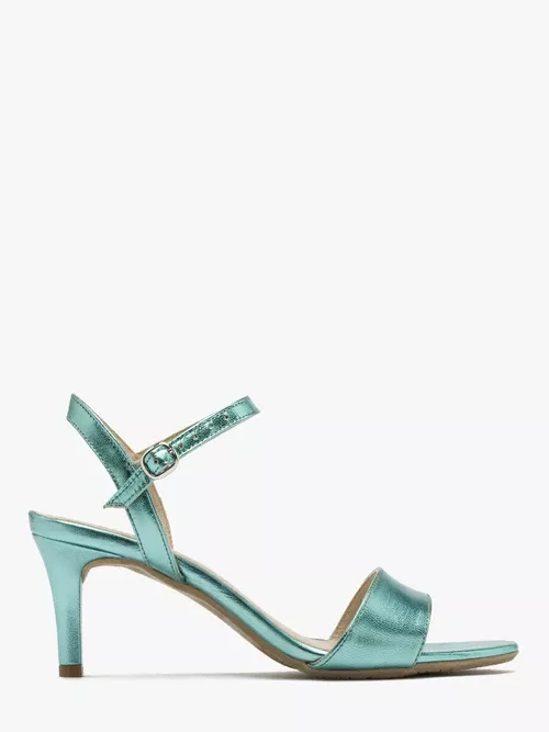 Sandały na szpilce w kolorze morskim