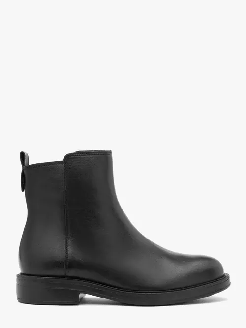 Czarne botki ze skóry licowej