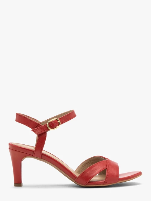 Czerwone sandały damskie na obcasie