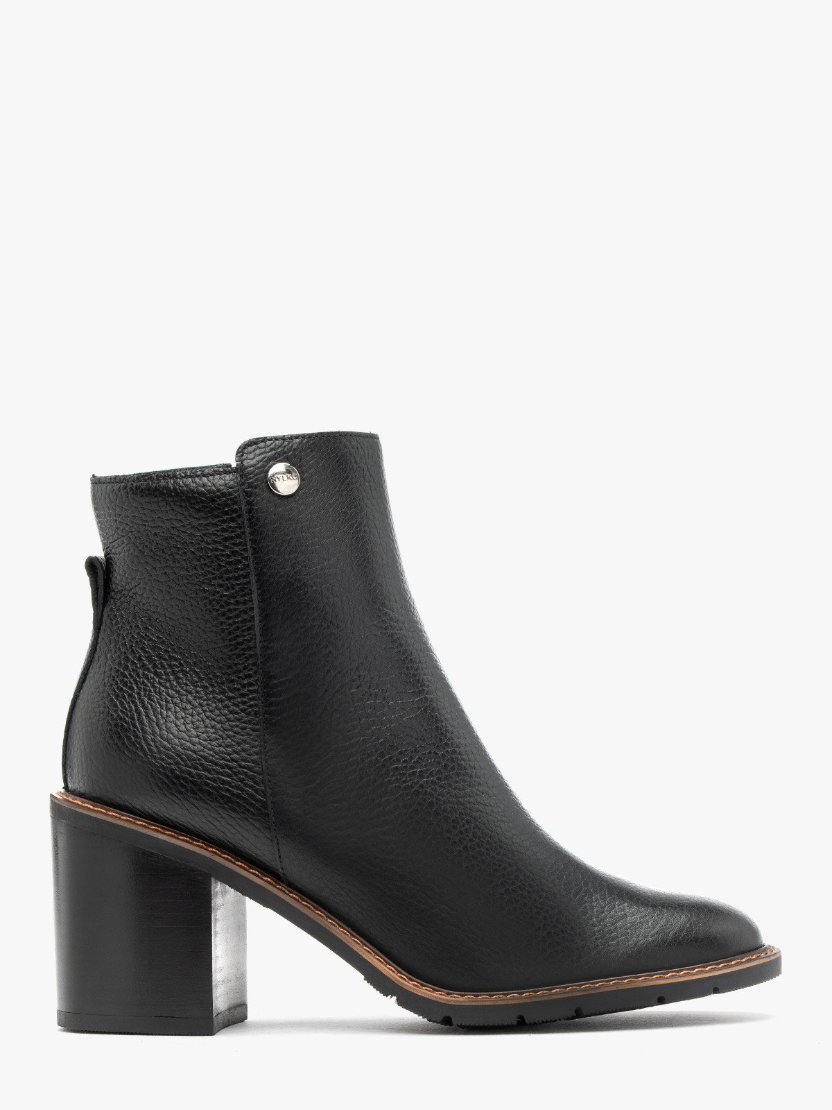 Klasyczne, czarne botki na klocku GIANNA