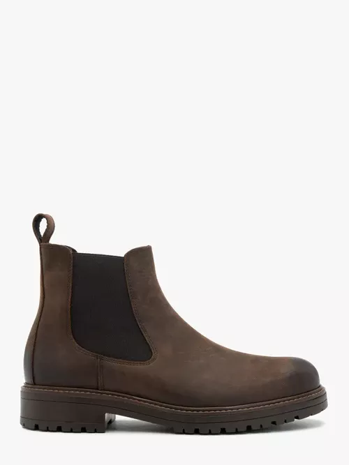 Ciemnobrązowe sztyblety ze skóry licowej