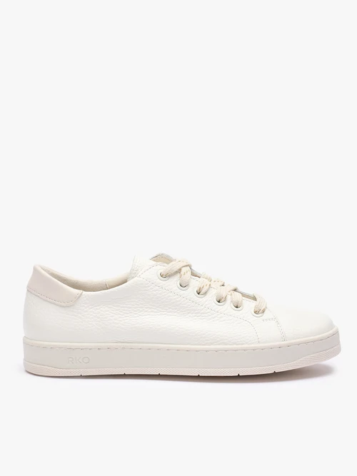 Kremowe sneakersy ze skóry licowej