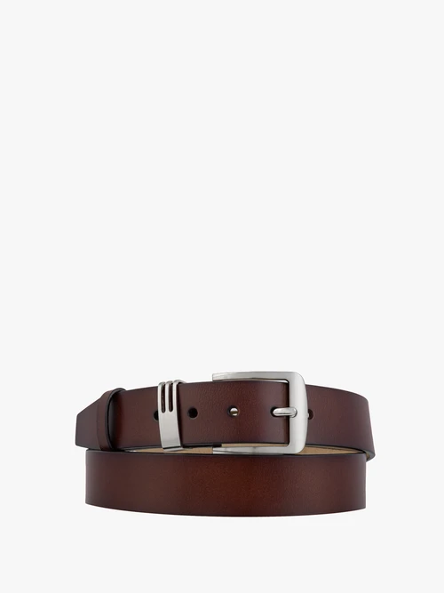 Brązowy pasek ze skóry licowej