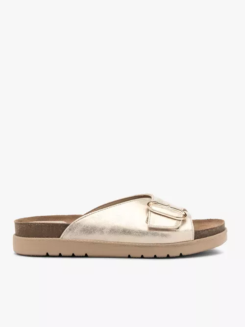 Platynowe klapki damskie płaskie