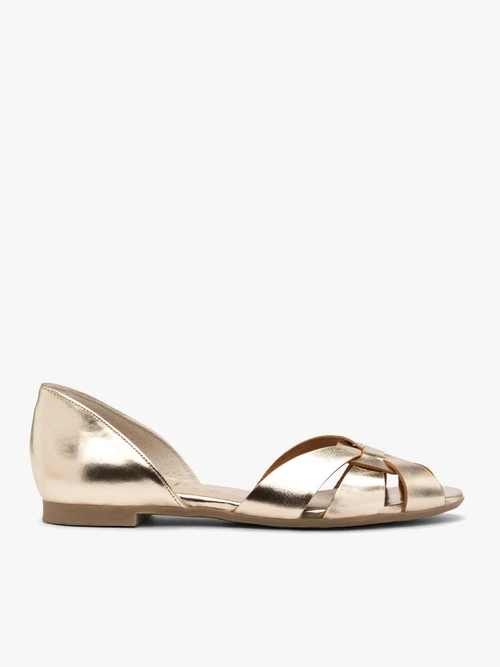 Platynowe baleriny damskie płaskie