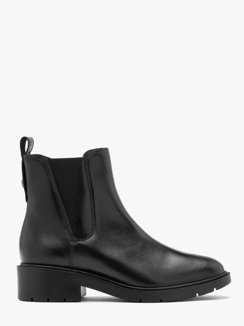 Czarne sztyblety damskie z dekoracyjnym cięciem przy gumie