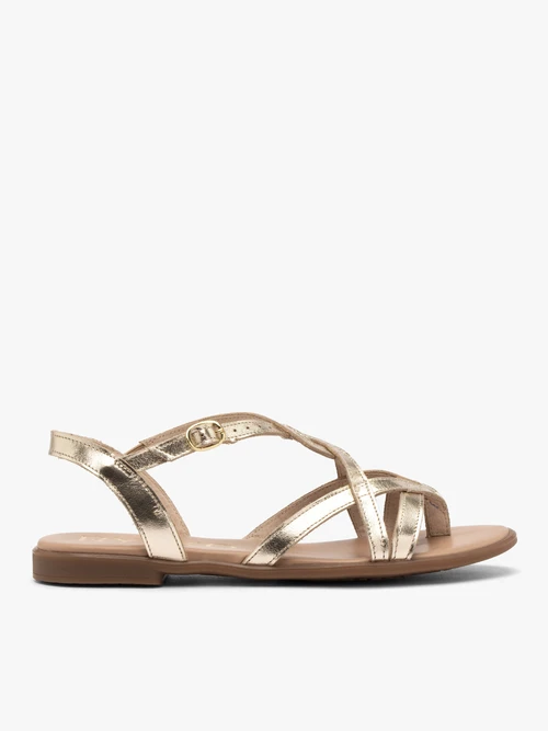 Platynowe sandały damskie płaskie