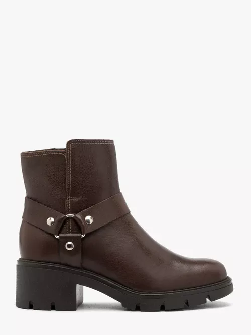 Ciemnobrązowe botki biker boots