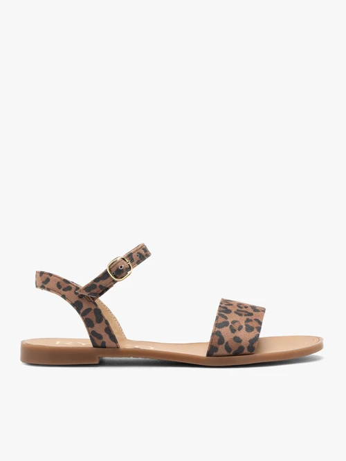 Sandały damskie płaskie w panterkę