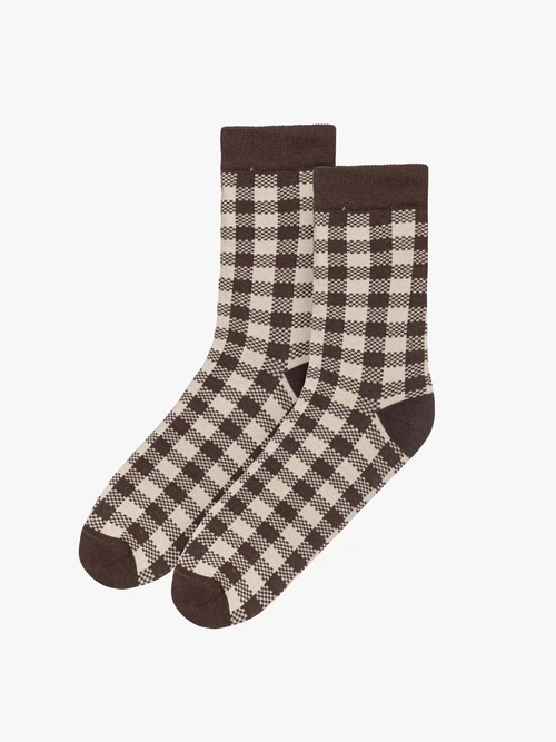 Bawełniane skarpety damskie w kratkę