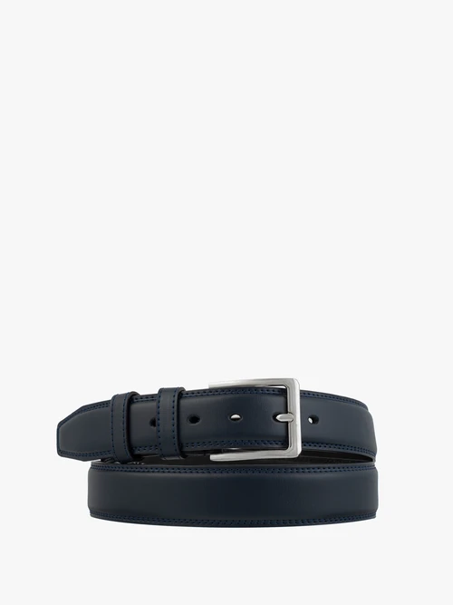 Granatowy pasek ze skóry licowej