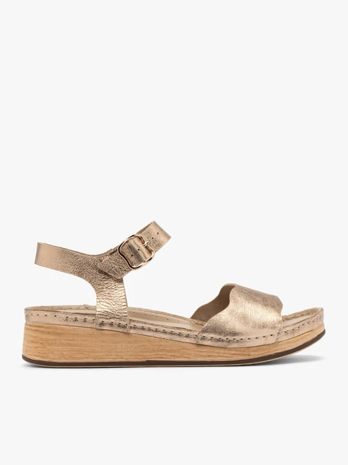 Platynowe sandały damskie z platformą