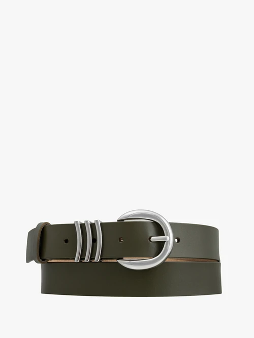 Zielony pasek ze skóry licowej