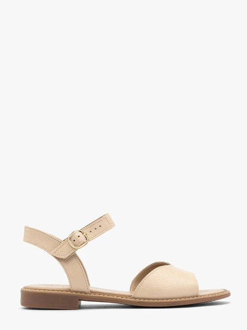 Beżowe sandały damskie na płaskim spodzie