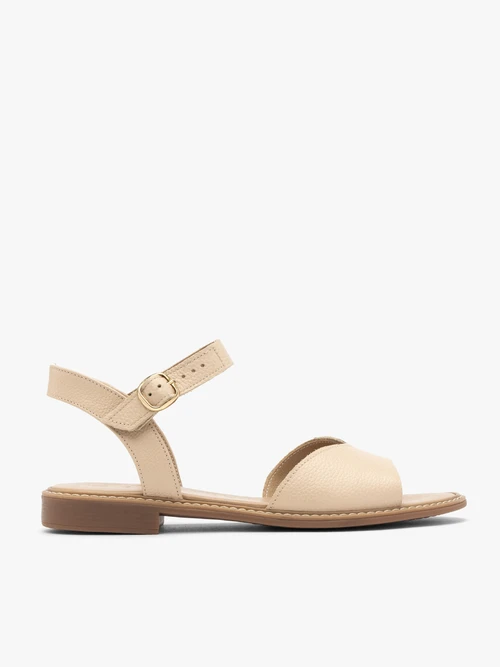 Beżowe sandały damskie na płaskim spodzie