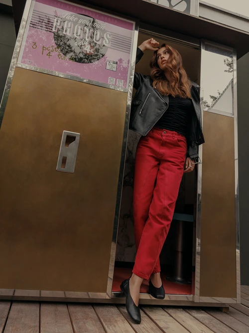 Czarne baleriny z kwadratowym noskiem