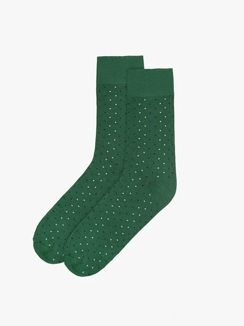 Zielone skarpety męskie w kropki