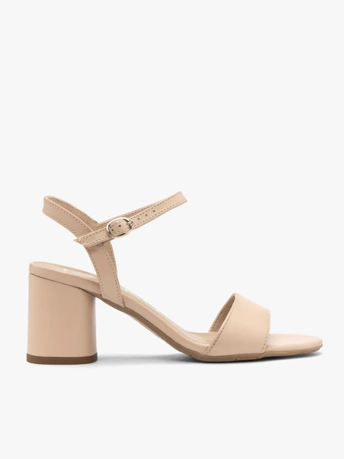 Beżowe sandały na okrągłym obcasie