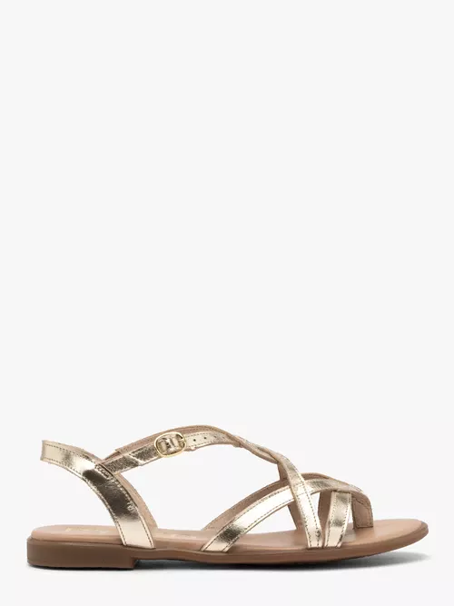 Platynowe sandały damskie płaskie