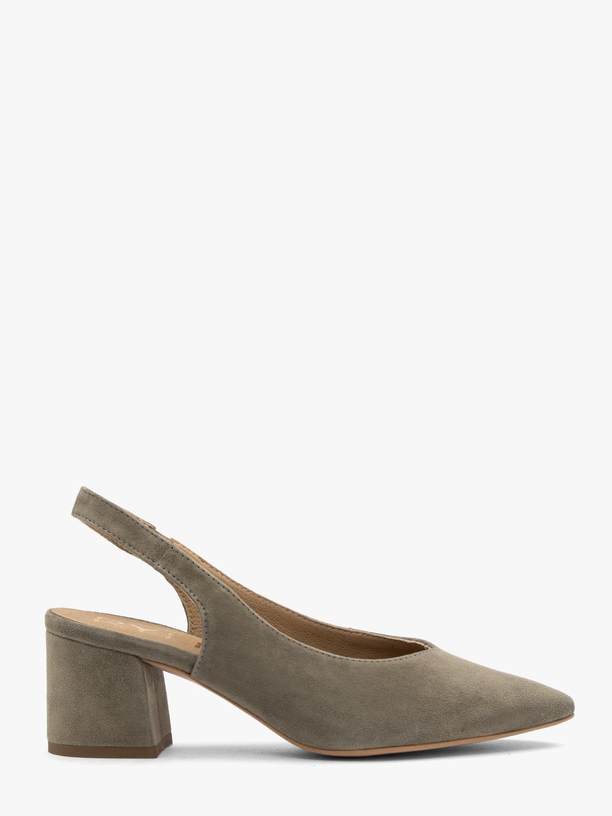 Oliwkowe czółenka damskie slingback ISABEL