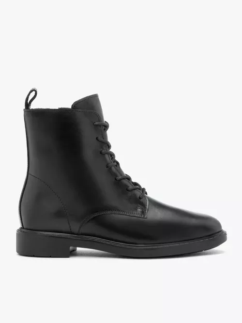 Czarne trzewiki ze skóry licowej