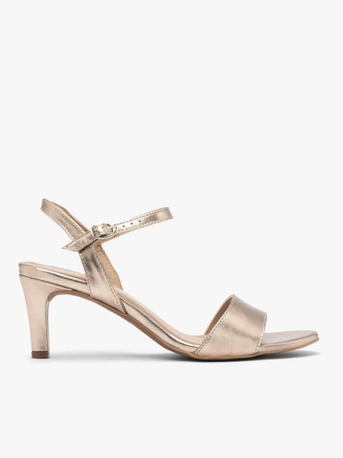 Platynowe sandały na szpilce