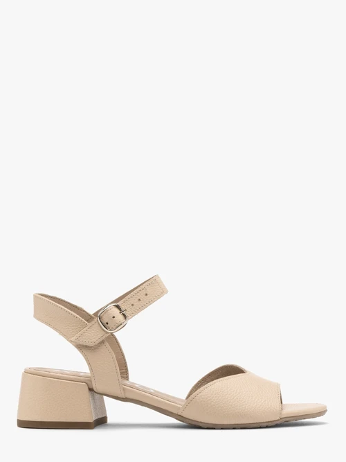 Beżowe sandały na niskim obcasie