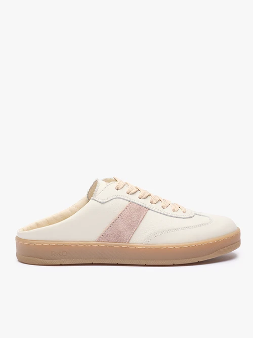 Kremowe sneakersy bez pięty