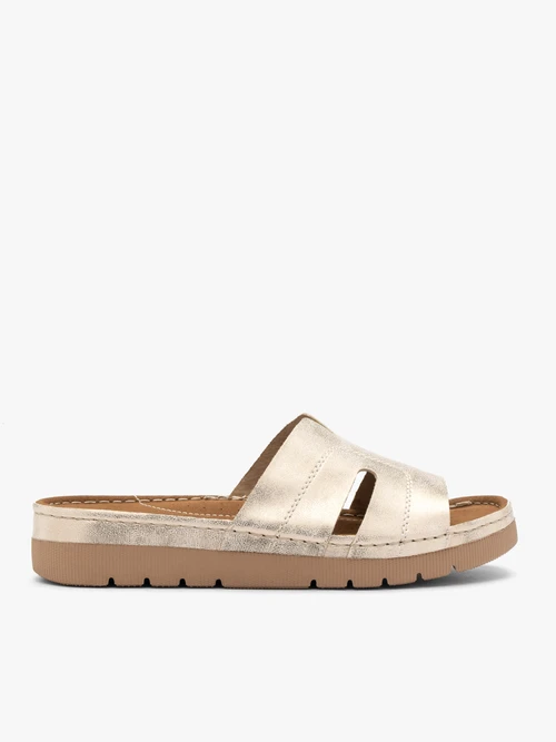 Platynowe klapki damskie na grubszym spodzie