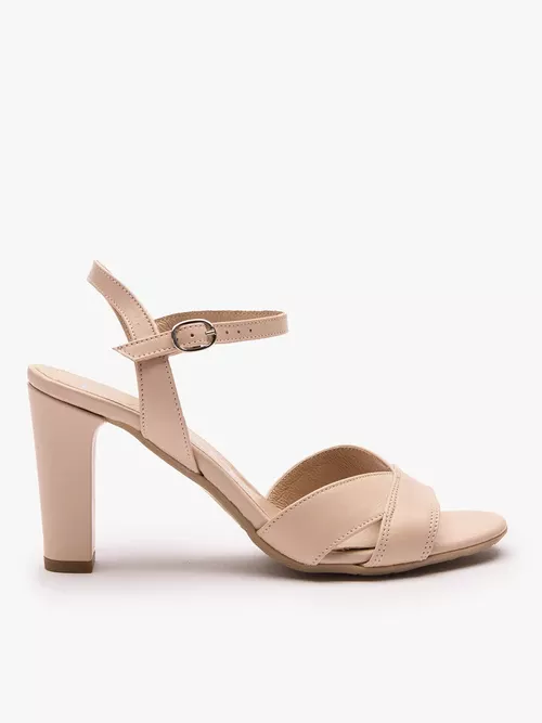 Cieliste sandały na wysokim obcasie