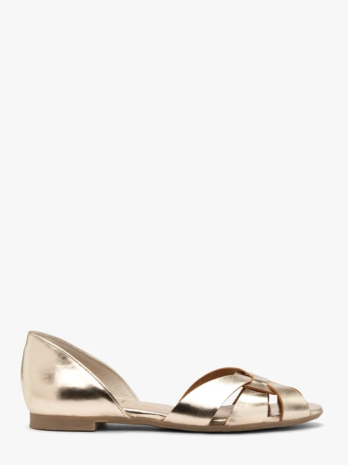 Platynowe baleriny damskie płaskie