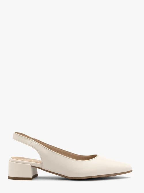 Kremowe czółenka slingback bez pięty
