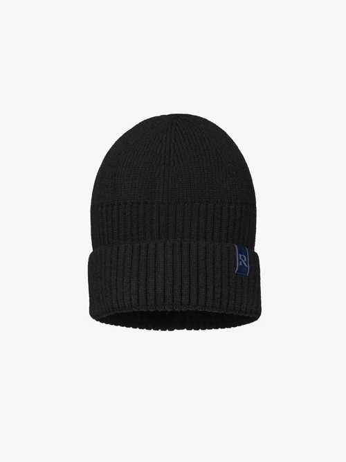 Czarna prążkowana czapka