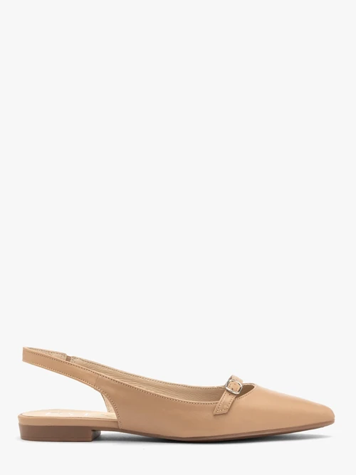 Beżowe baleriny slingback