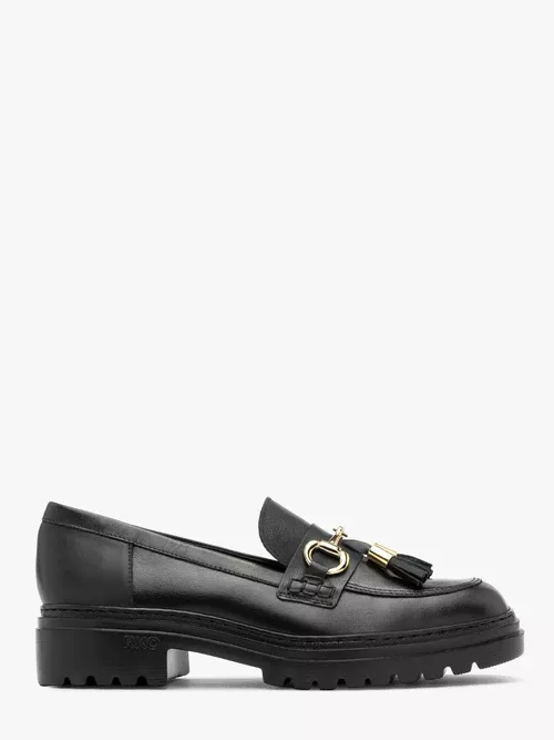 Czarne mokasyny na masywnym spodzie