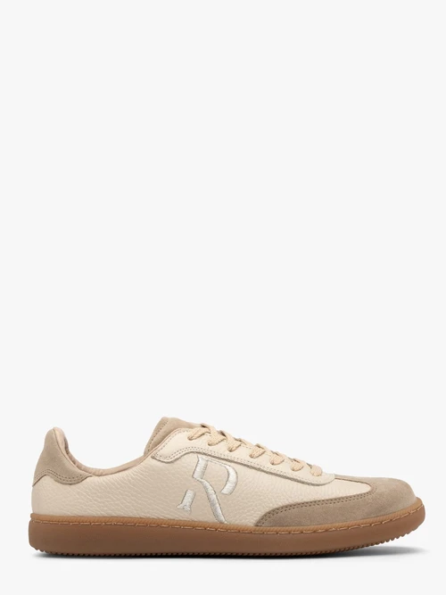 Beżowe półbuty sportowe z ozdobnym haftem