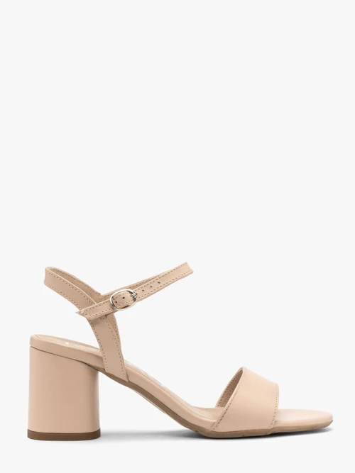 Beżowe sandały na okrągłym obcasie