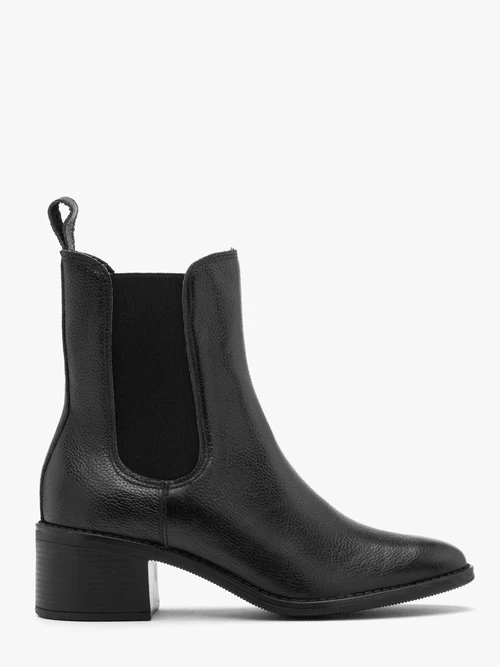 Czarne sztyblety damskie na obcasie