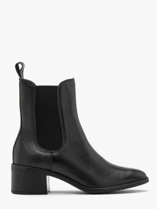 Czarne sztyblety damskie na obcasie