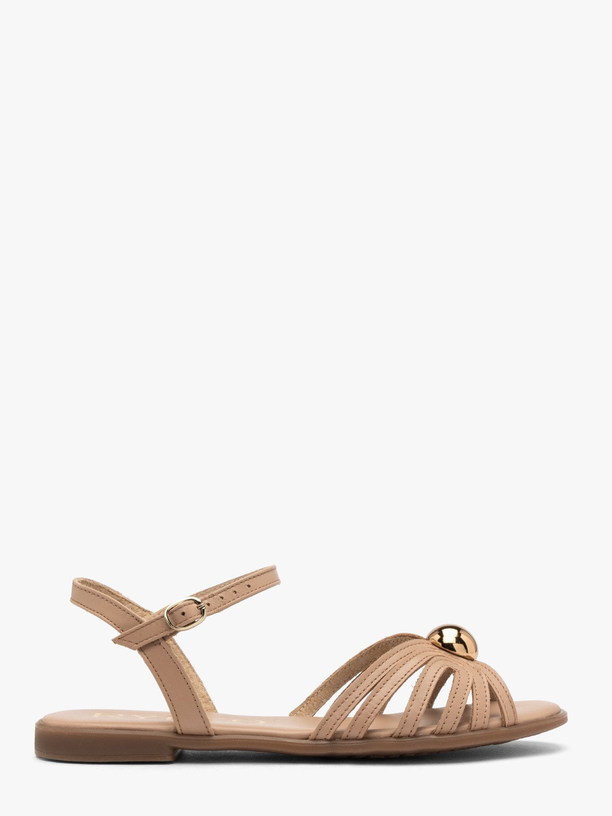 Beżowe sandały damskie płaskie KAJA