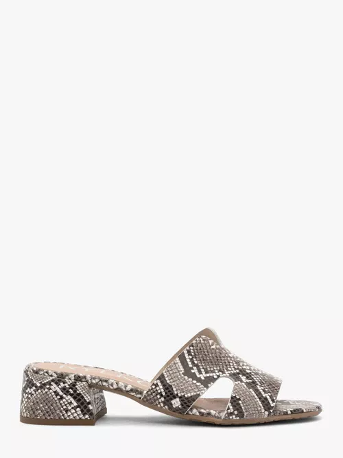 Klapki damskie we wzór węża z wycięciami