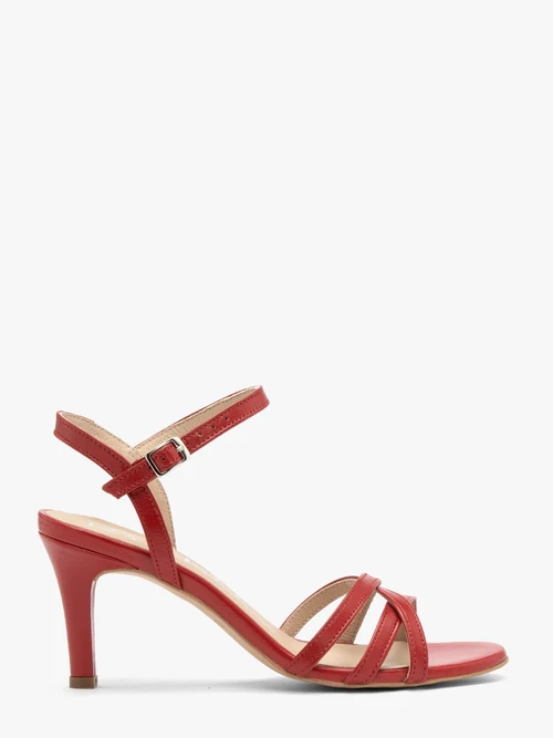 Czerwone sandały damskie na szpilce