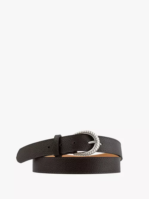 Ciemnobrązowy pasek ze skóry licowej