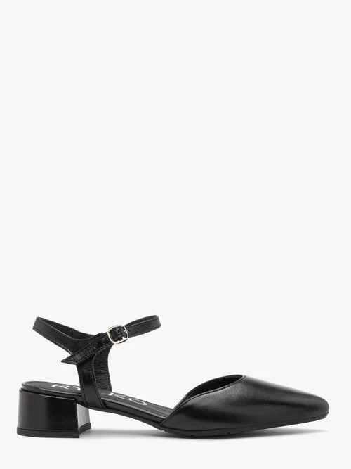 Czarne czółenka z otwartą piętą