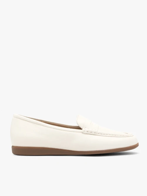 Kremowe mokasyny ze skóry licowej