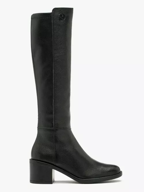 Czarne kozaki damskie z wąską cholewką